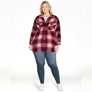 Womens button front shacket wool cotton blend size XL New